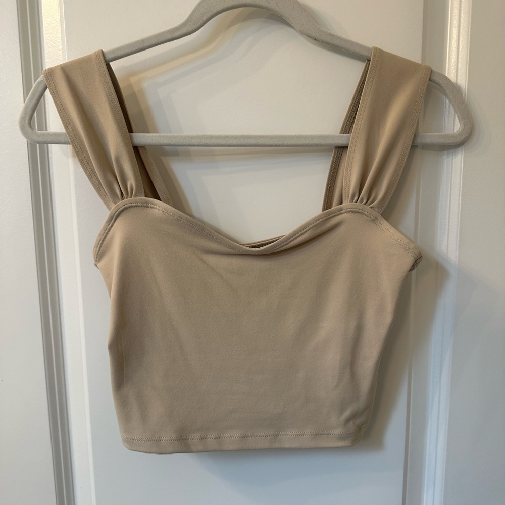 Abercrombie tan cropped tank - xs